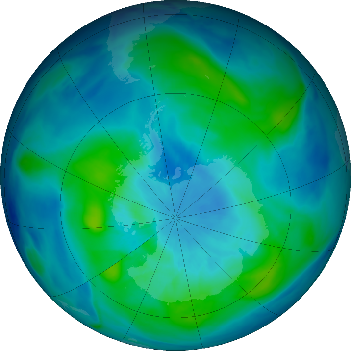 Antarctic ozone map for 21 March 2024